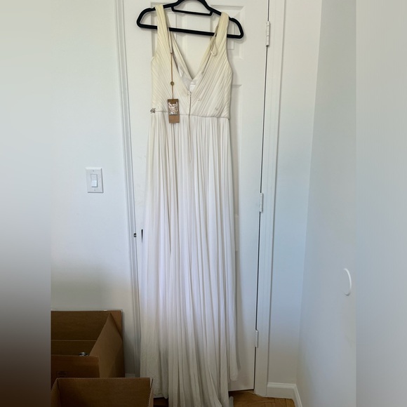 Demetrios Floor Length Grecian Maxi Wedding Gown Chiffon - Picture 3 of 7